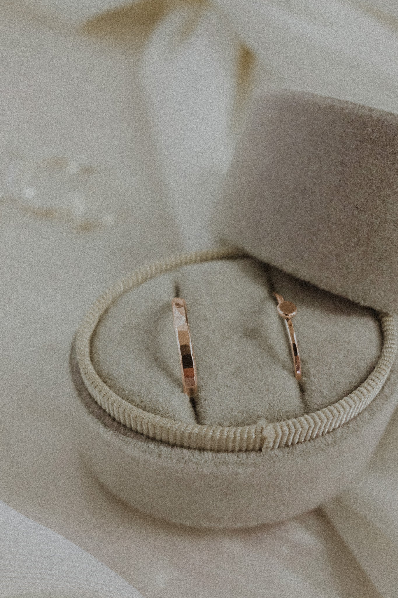 Small Pebble Ring, Solid 14K Rose Gold