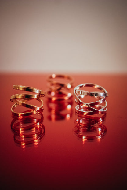 Ribbon Wraparound Ring, Solid 14K Rose Gold