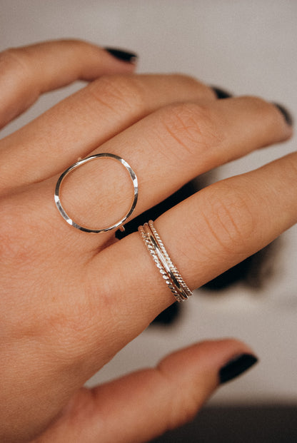 Circle Set of 4 Stacking Rings, Gold Fill, Rose Gold Fill or Sterling Silver