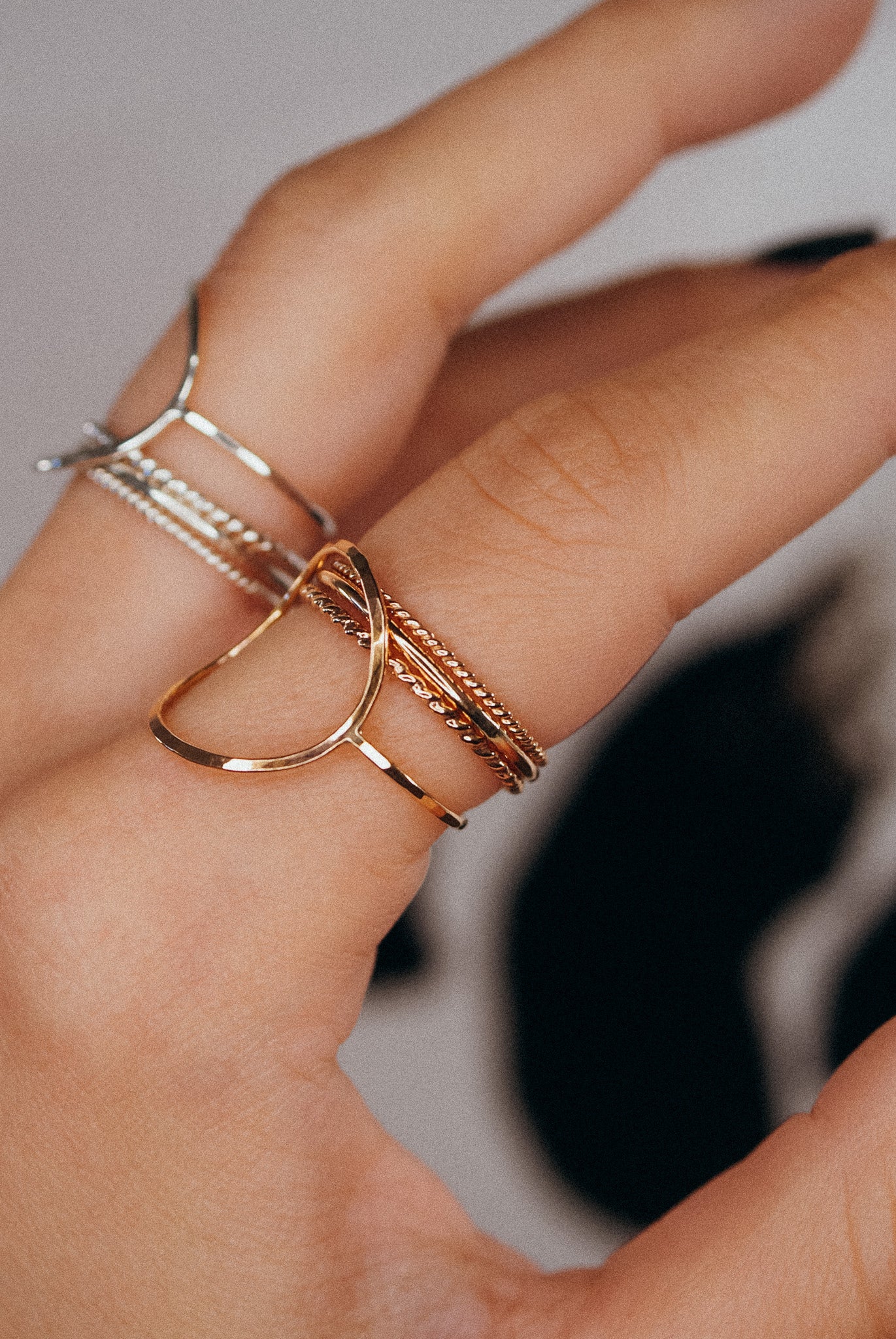 Circle Set of 4 Stacking Rings, Gold Fill, Rose Gold Fill or Sterling Silver