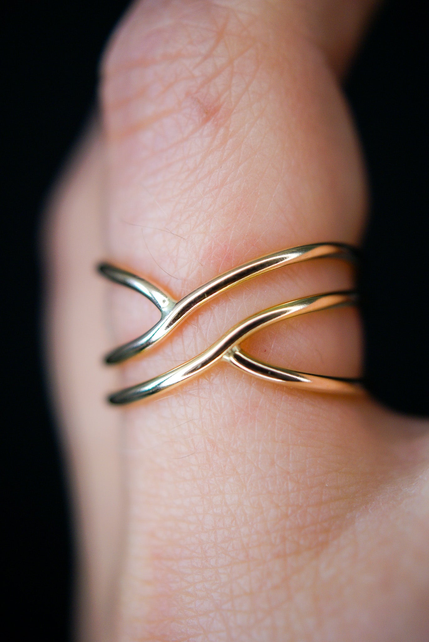 Small Curved Wraparound Ring, 14K Gold Fill