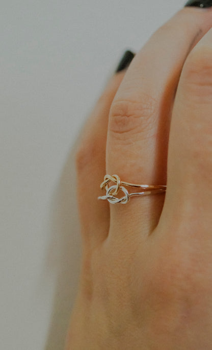 Double Knot Ring, Mixed Metal