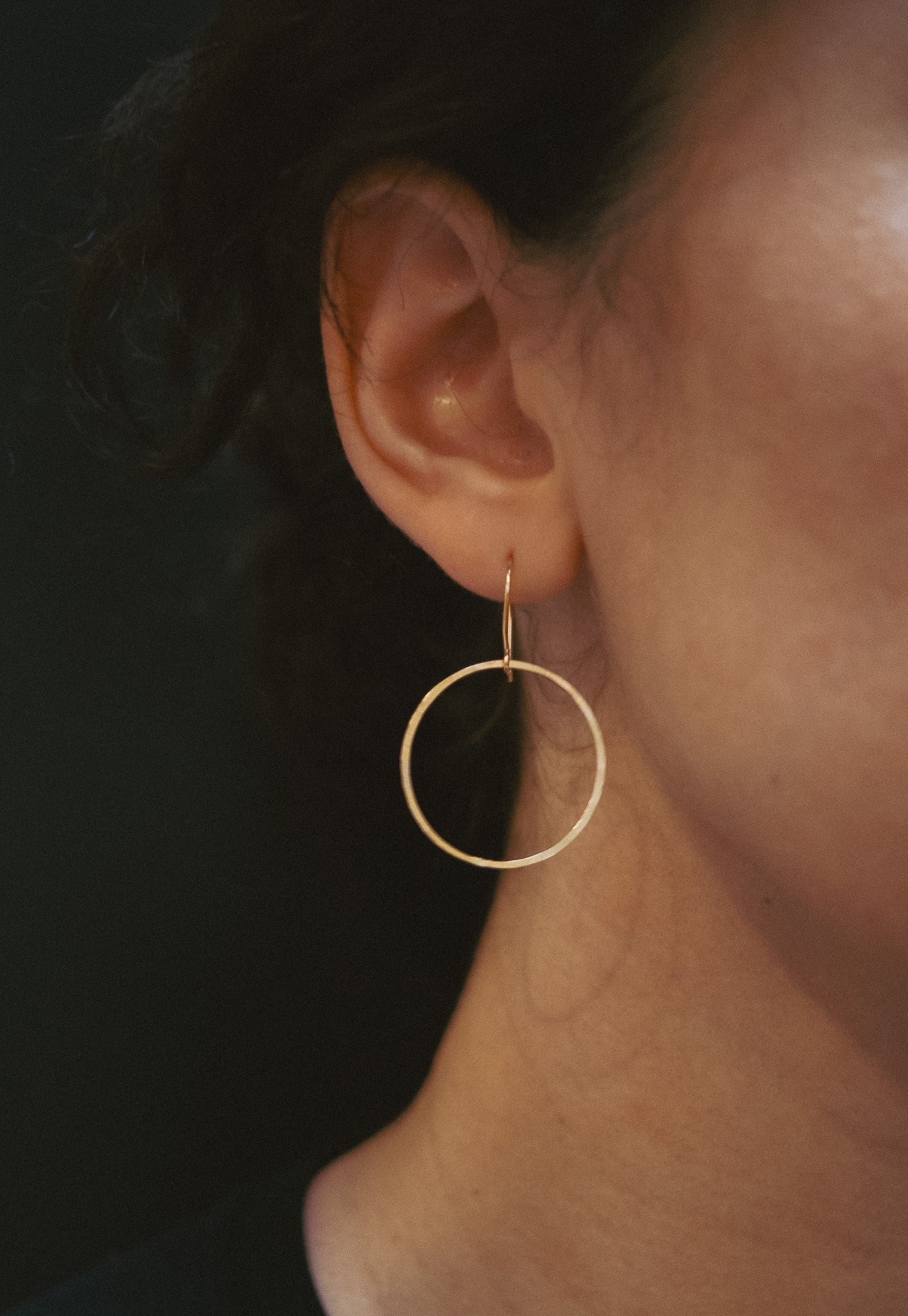Full Circle Hoop Earrings, Solid 14K Gold, Rose or White Gold