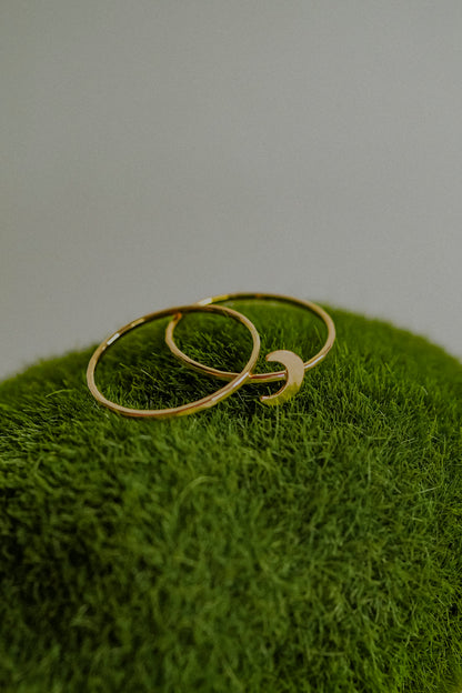 Moon Set of 2 Stacking Rings, 14K Gold Fill