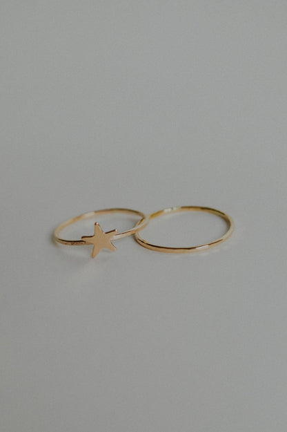 Star Set of 2 Stacking Rings, 14K Gold Fill