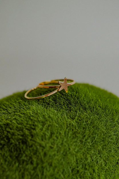 Star Set of 2 Stacking Rings, 14K Rose Gold Fill
