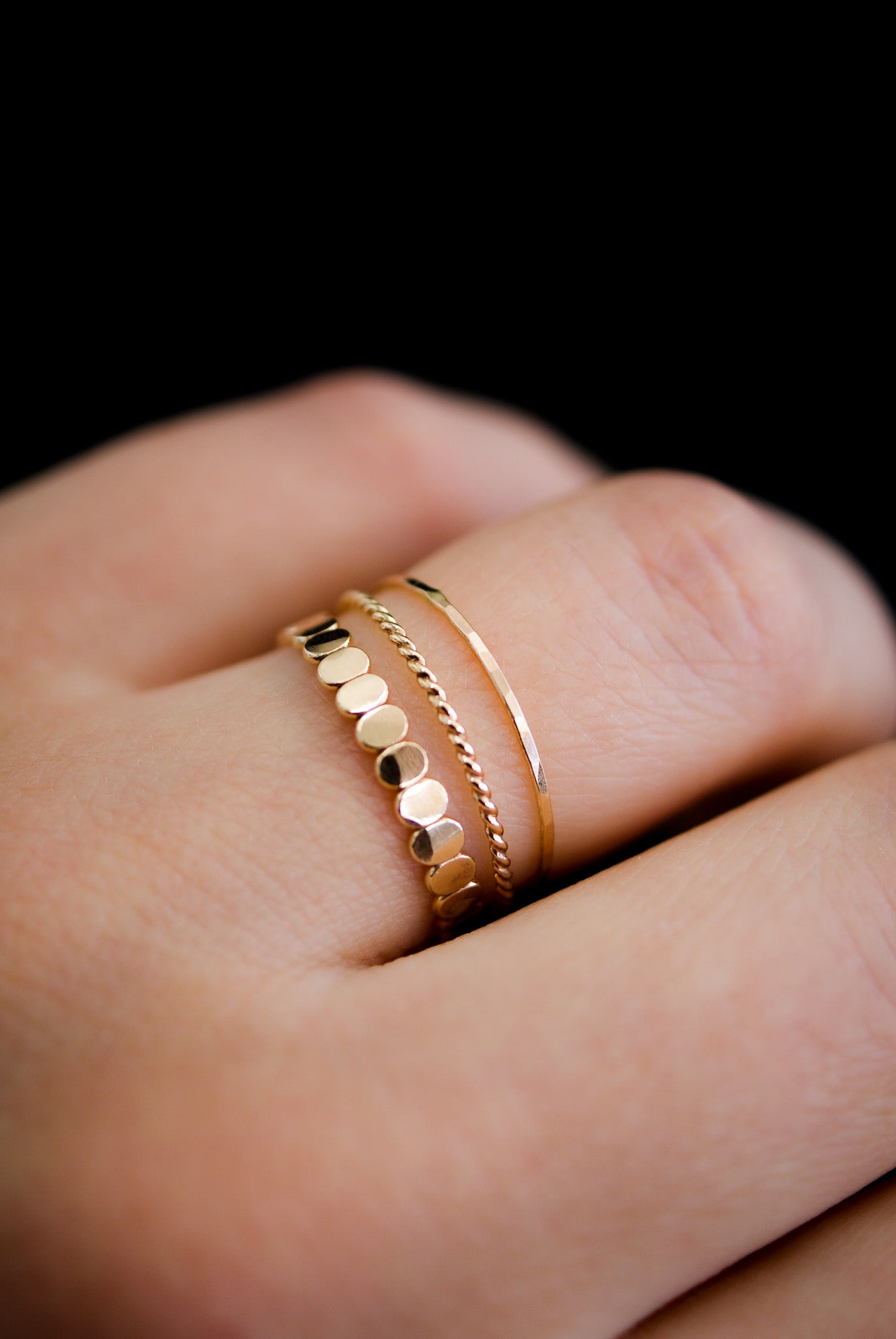 Twist Ring, Solid 14K Gold