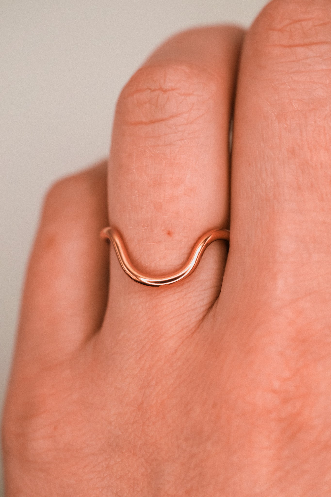 Arc Ring, Solid 14K Rose Gold