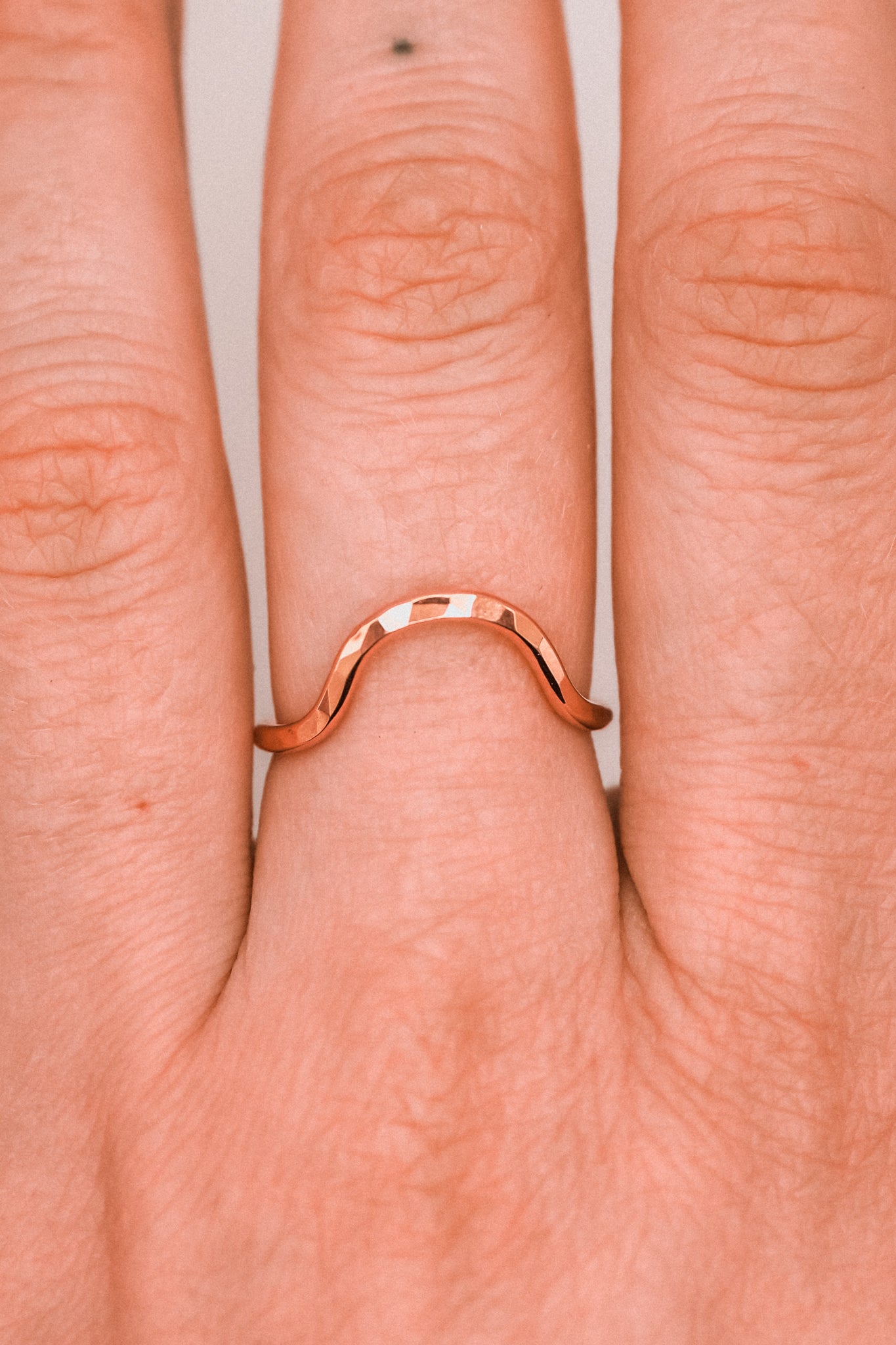 Arc Ring, Solid 14K Rose Gold