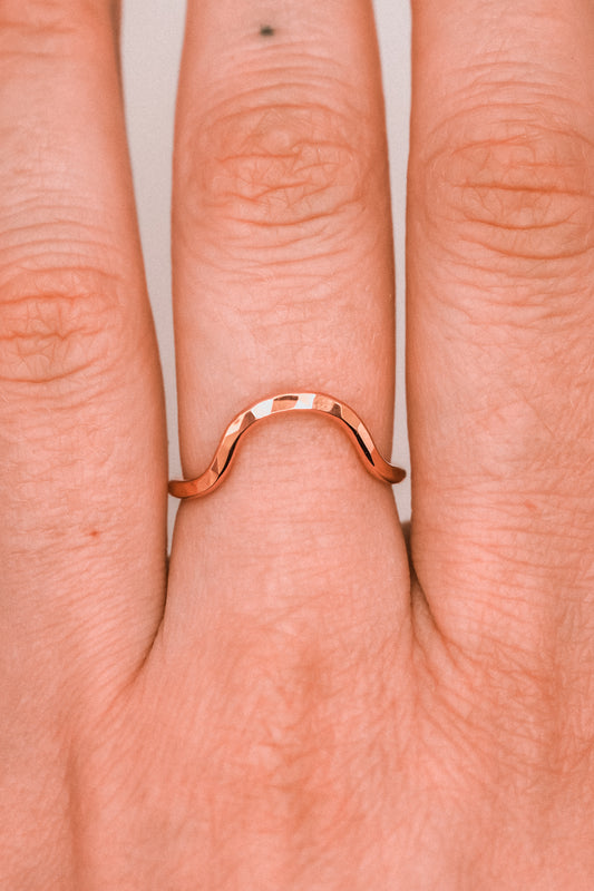 Arc Ring, Solid 14K Rose Gold