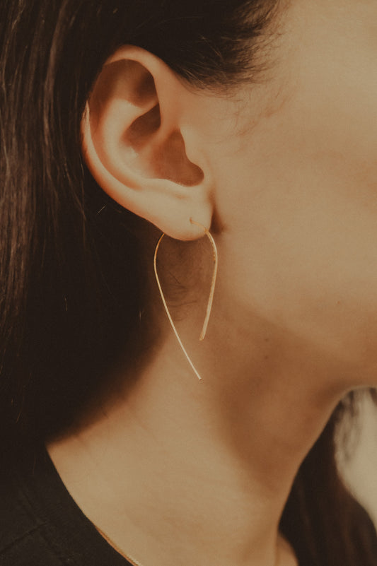 Mini U-Shaped Open Hoop Earrings, Gold Fill, Rose Gold Fill, or Sterling Silver