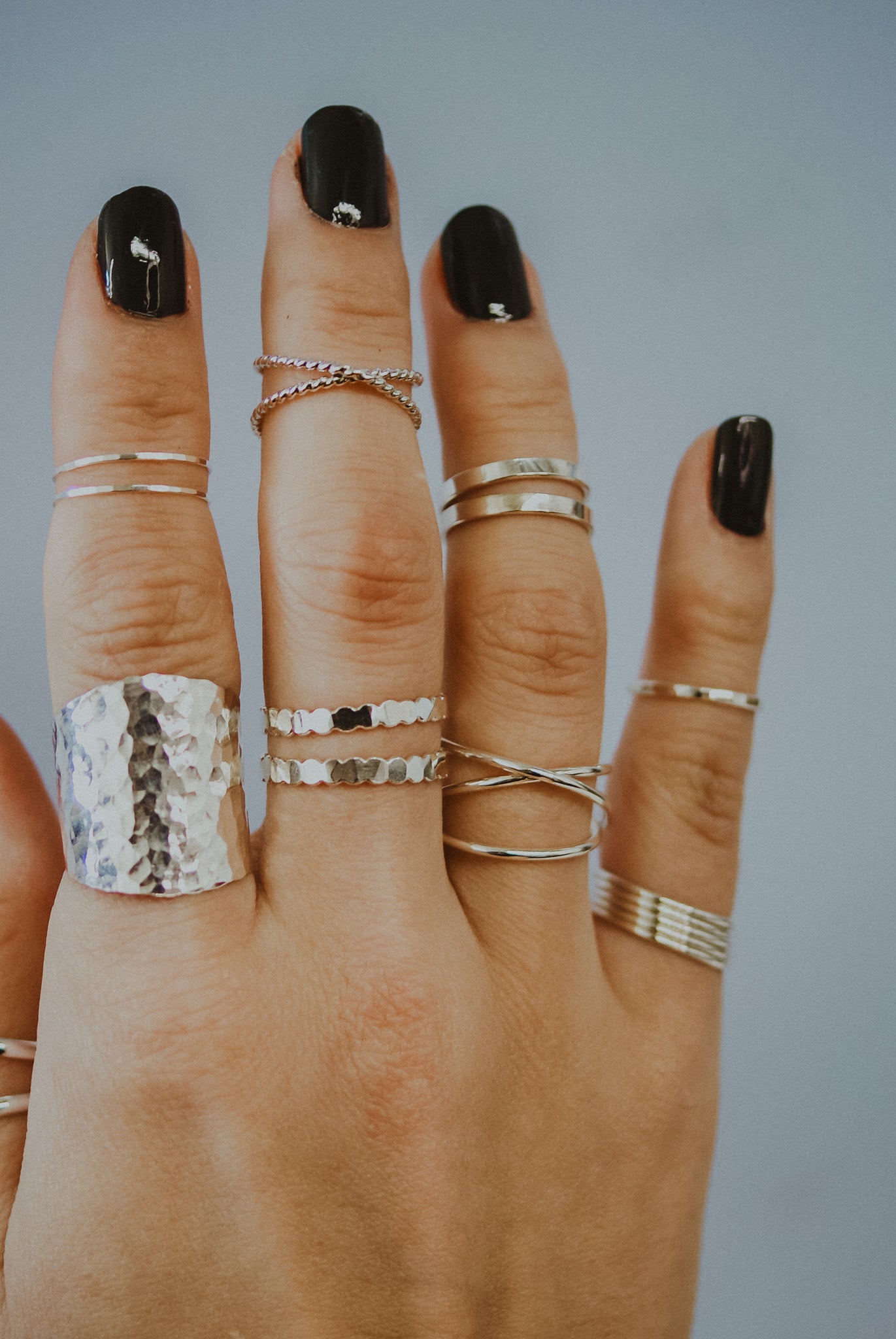 Midi finger clearance rings sterling silver