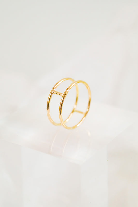 Small Cage Ring, Solid 14K Gold