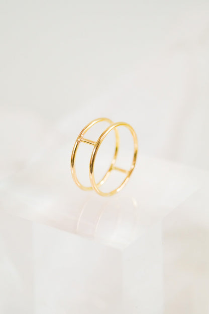 Small Cage Ring, Solid 14K Rose Gold