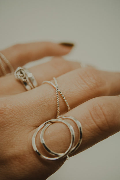 Twist X-Ring, Solid 14K Rose Gold