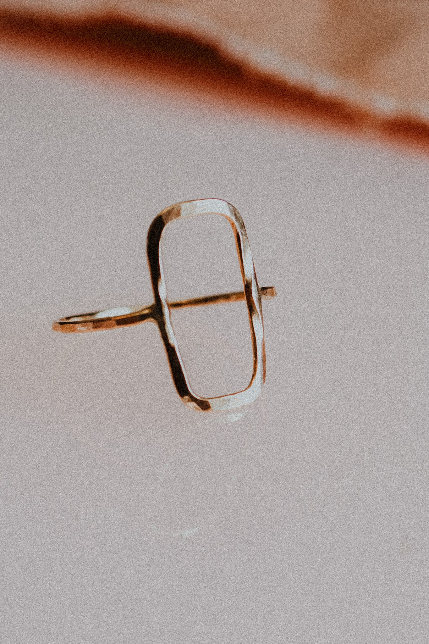 Rectangle Ring, 14K Rose Gold Fill