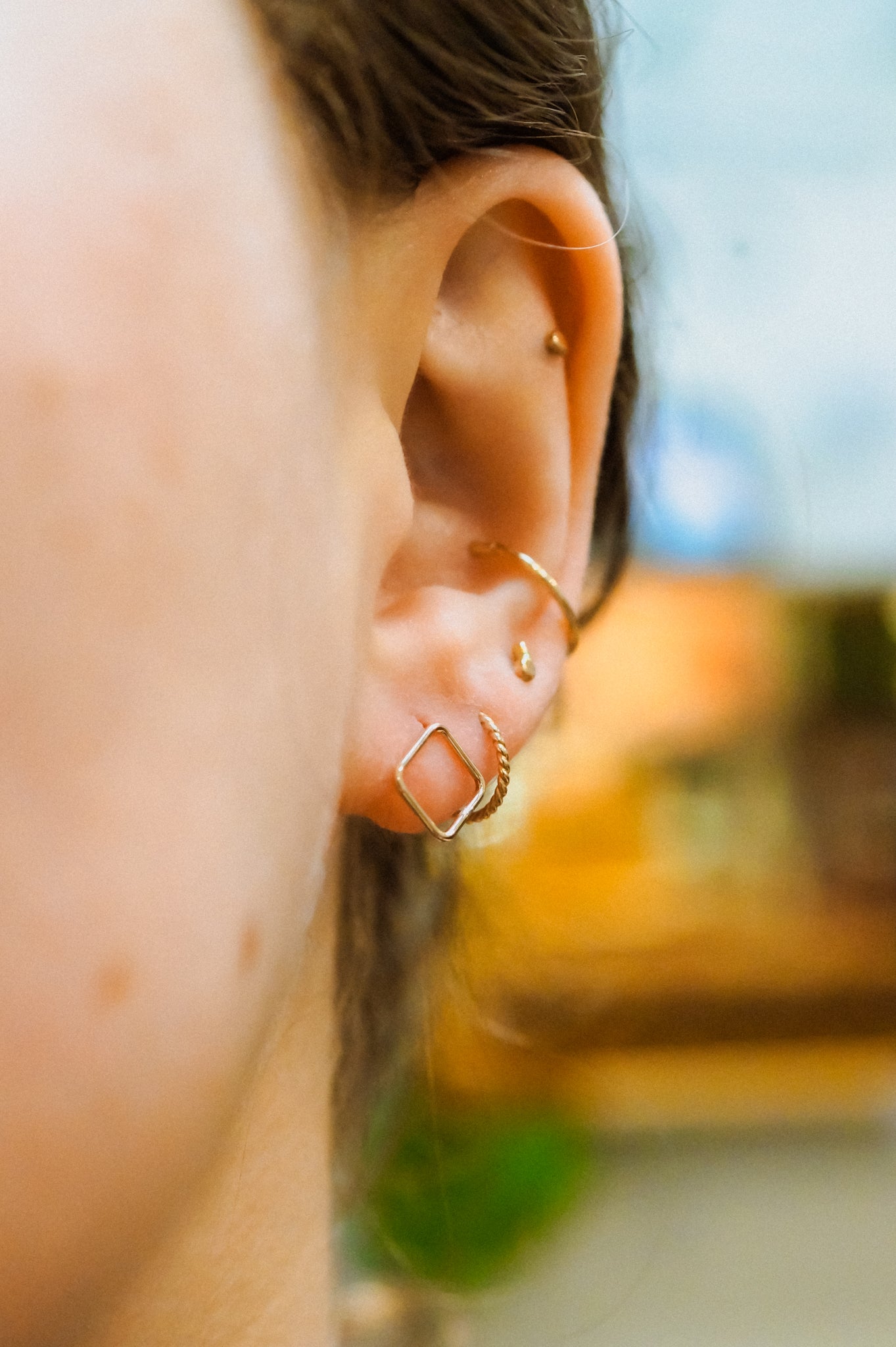 Square Stud Earrings, Gold Fill or Sterling Silver