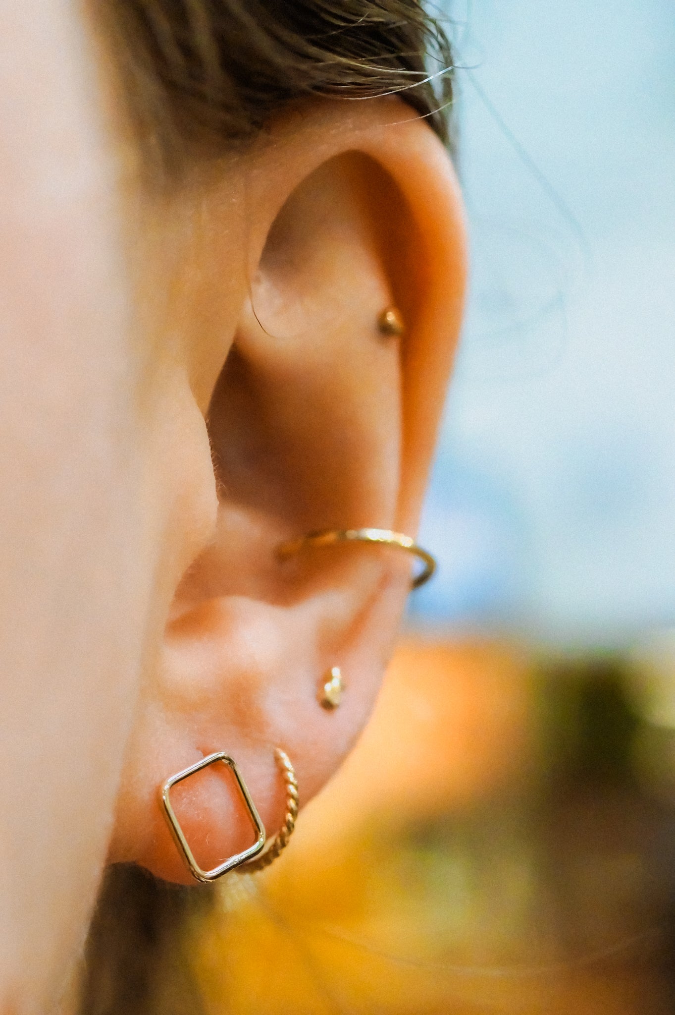 Square Stud Earrings, Gold Fill or Sterling Silver
