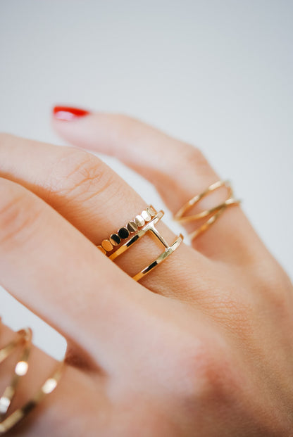 Small Cage Ring, Solid 14K Rose Gold