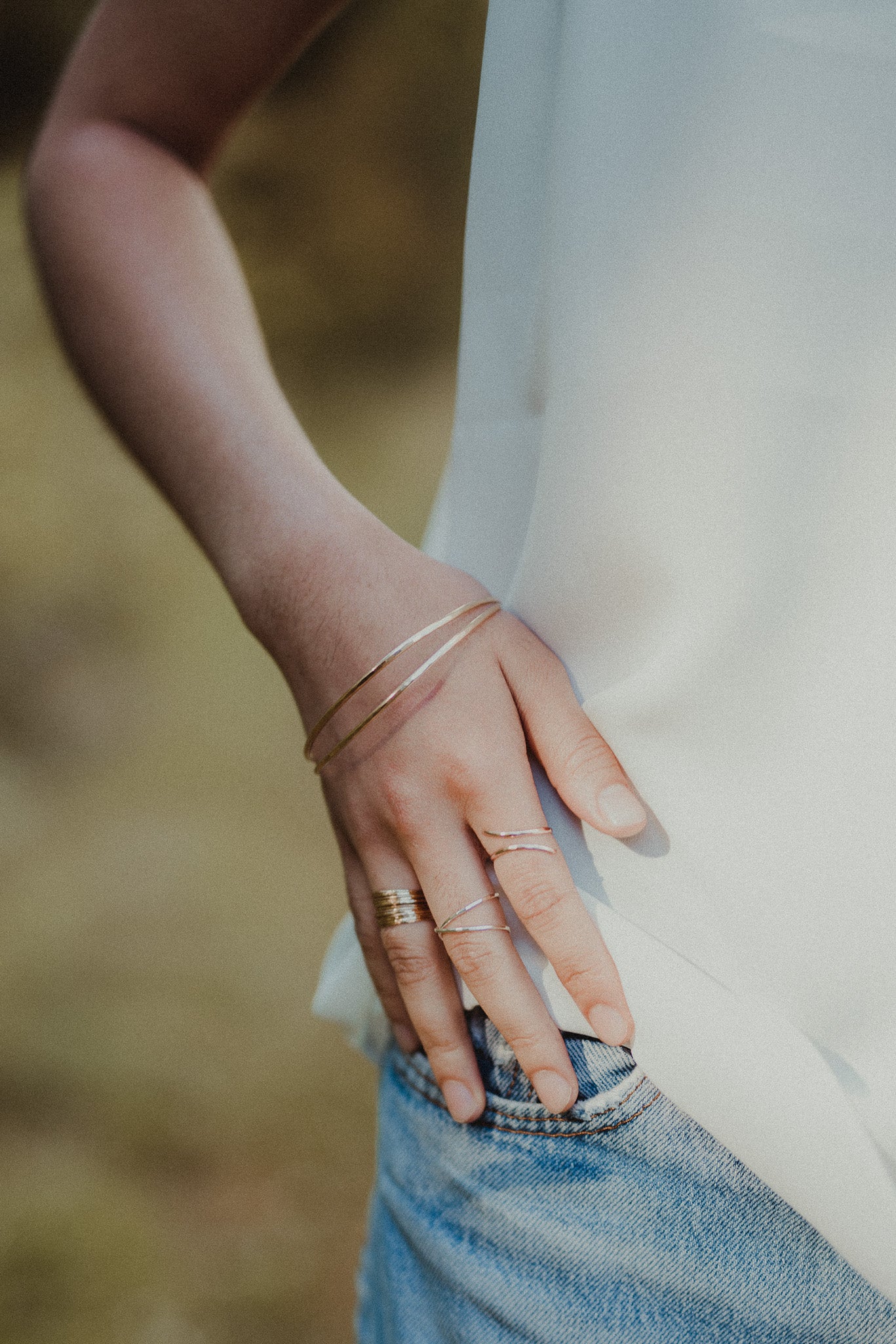 Bangle Bracelet, Gold Fill, Rose Gold Fill or Sterling Silver