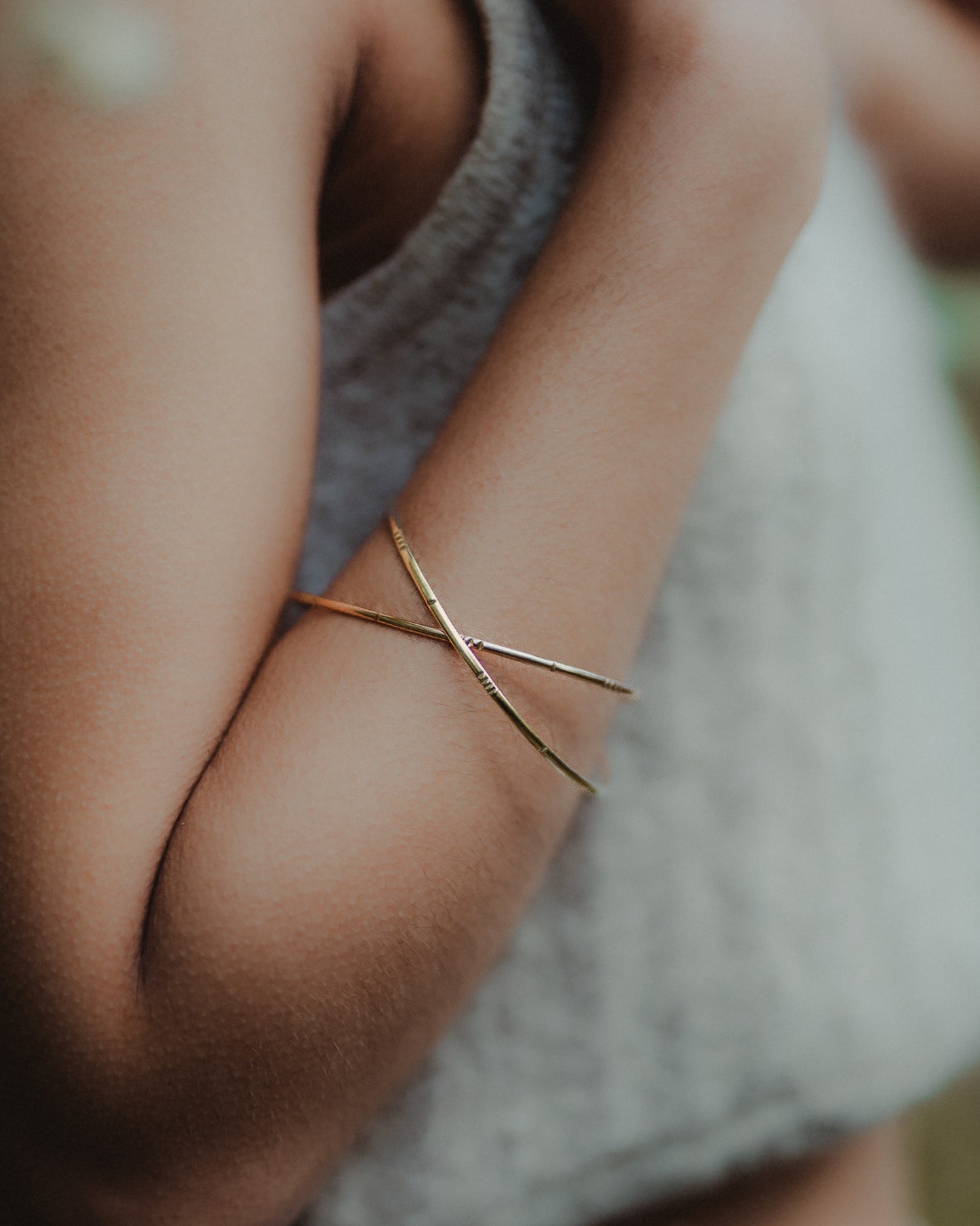 Lined Bangle Bracelet, Gold Fill, Rose Gold Fill, or Sterling Silver