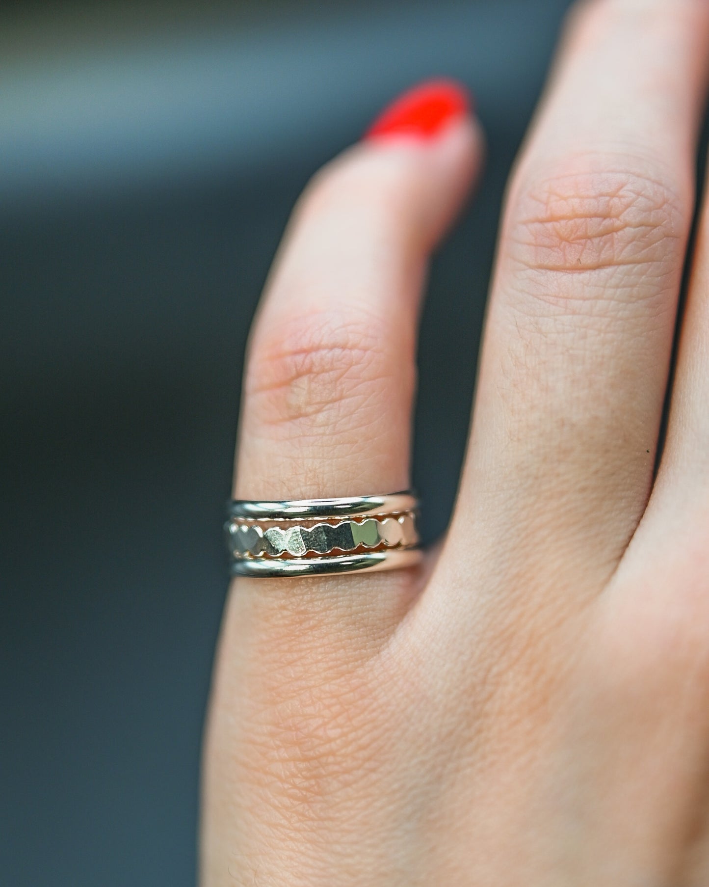 The Everyday Bead Set of 3 Stacking Rings, Gold Fill, Rose Gold Fill or Sterling Silver