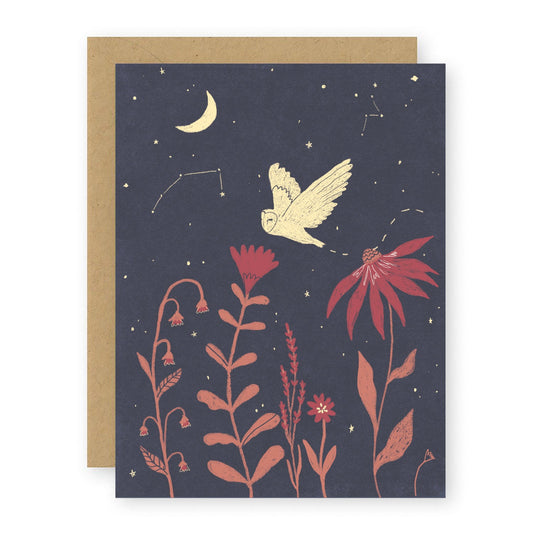 Owl Night Sky Greeting Card