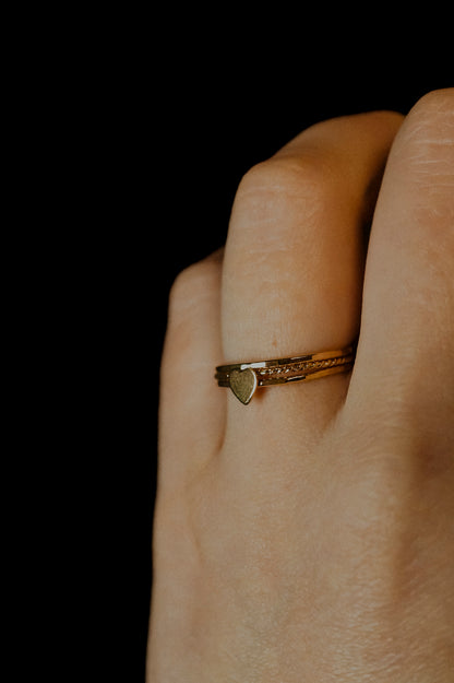 Heart Set of 3 Stacking Rings, 14K Gold Fill