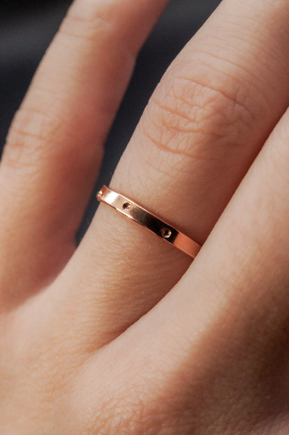 Dotted Mirror Band, 14K Rose Gold Fill