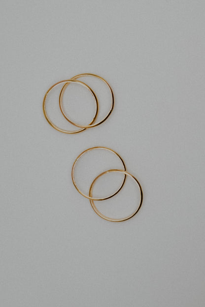 Thick Interlocking Set of 2 Rings, 14K Gold Fill