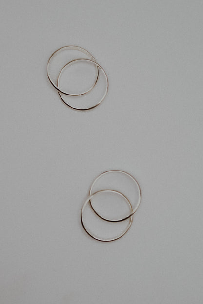Thick Interlocking Set of 2 Rings, Sterling Silver