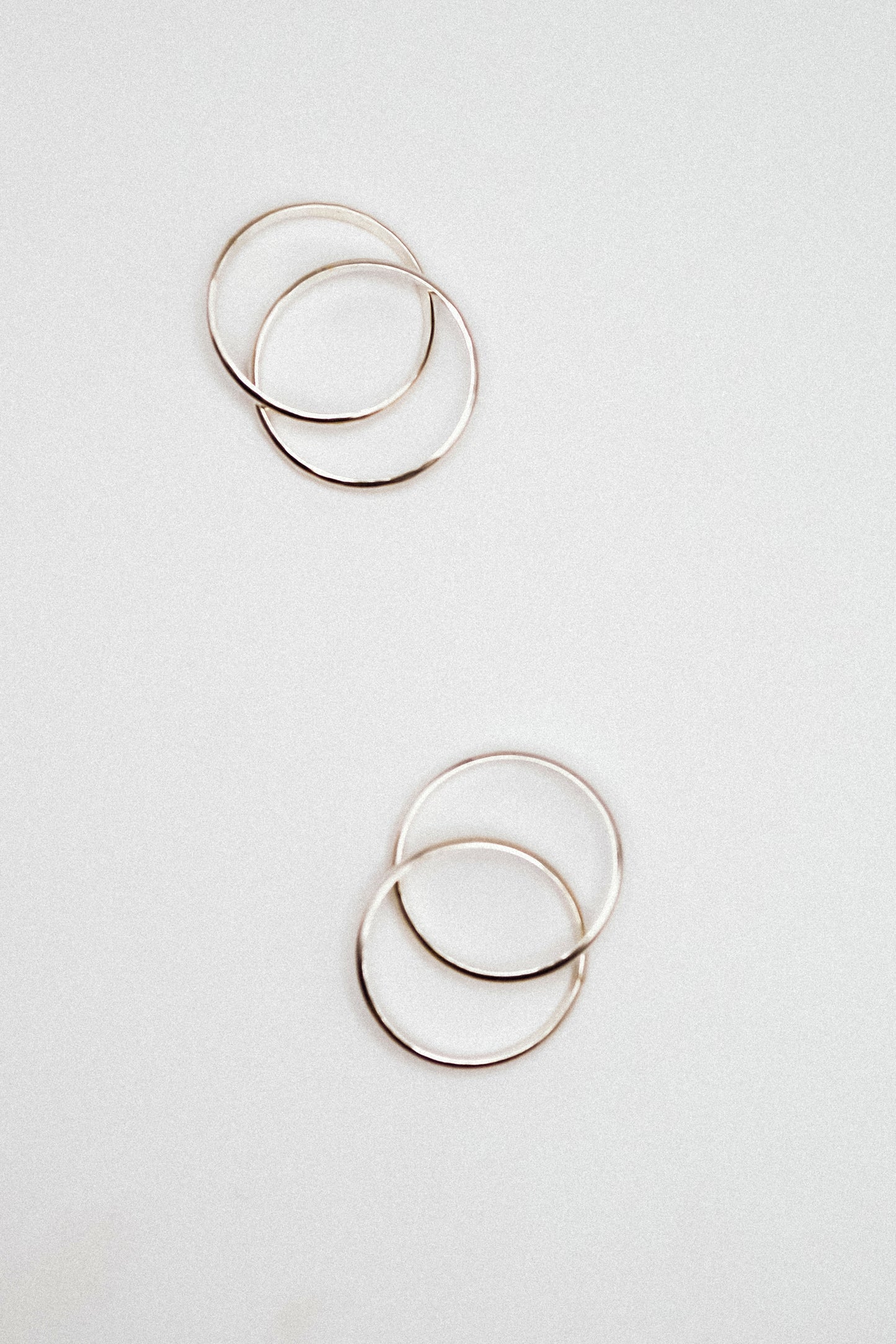 Thick Interlocking Set of 2 Rings, Sterling Silver