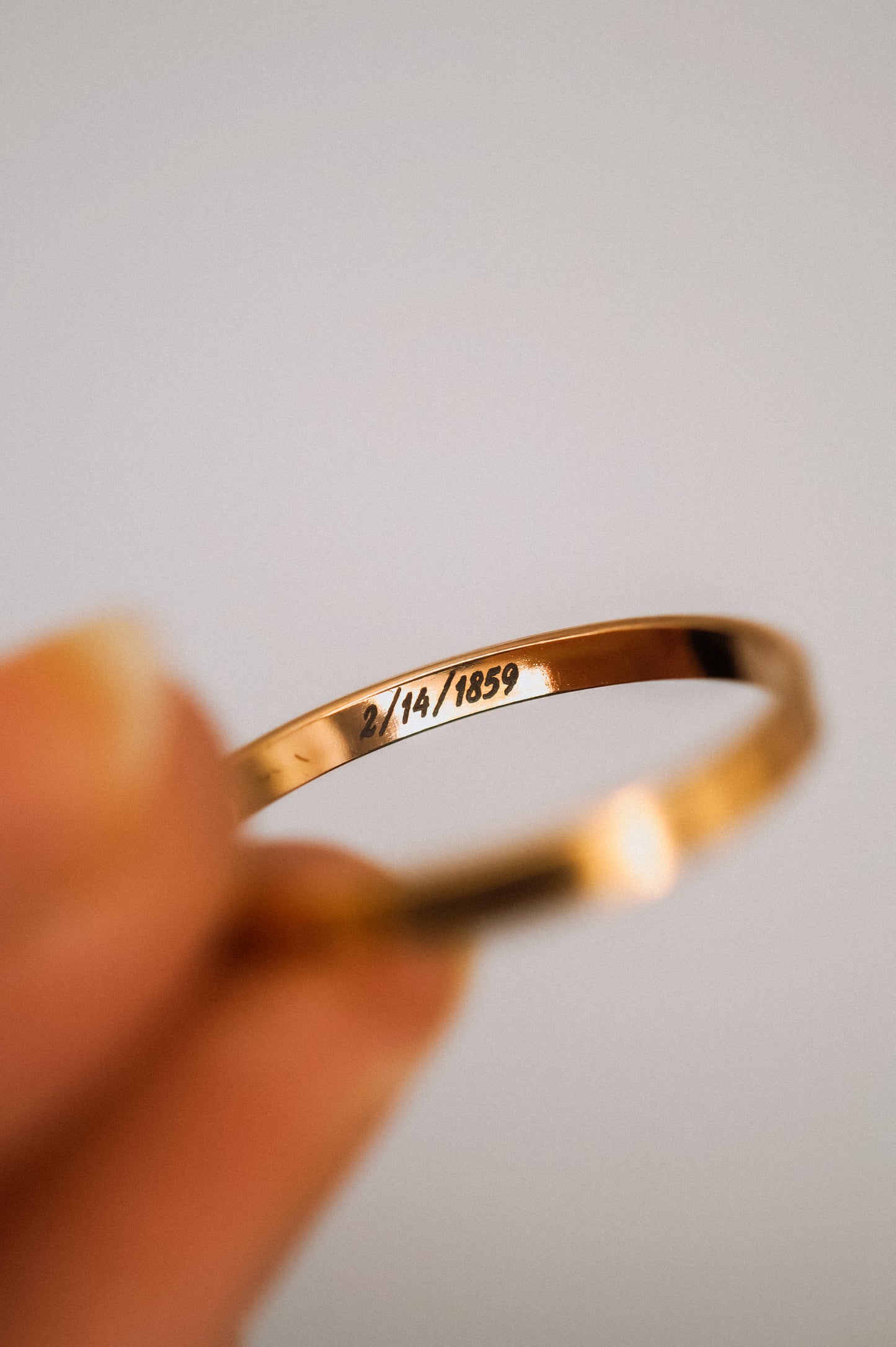 Custom Date Engraved Mirror Band, 14K Gold Fill, Rose Gold Fill or Sterling Silver