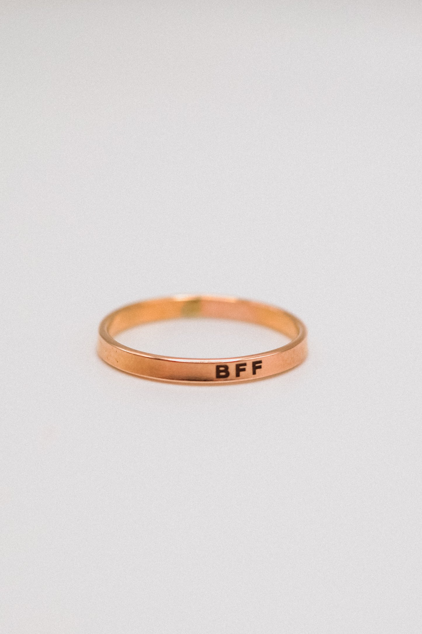 'BFF' Engraved Mirror Band, 14K Gold Fill, Rose Gold Fill or Sterling Silver