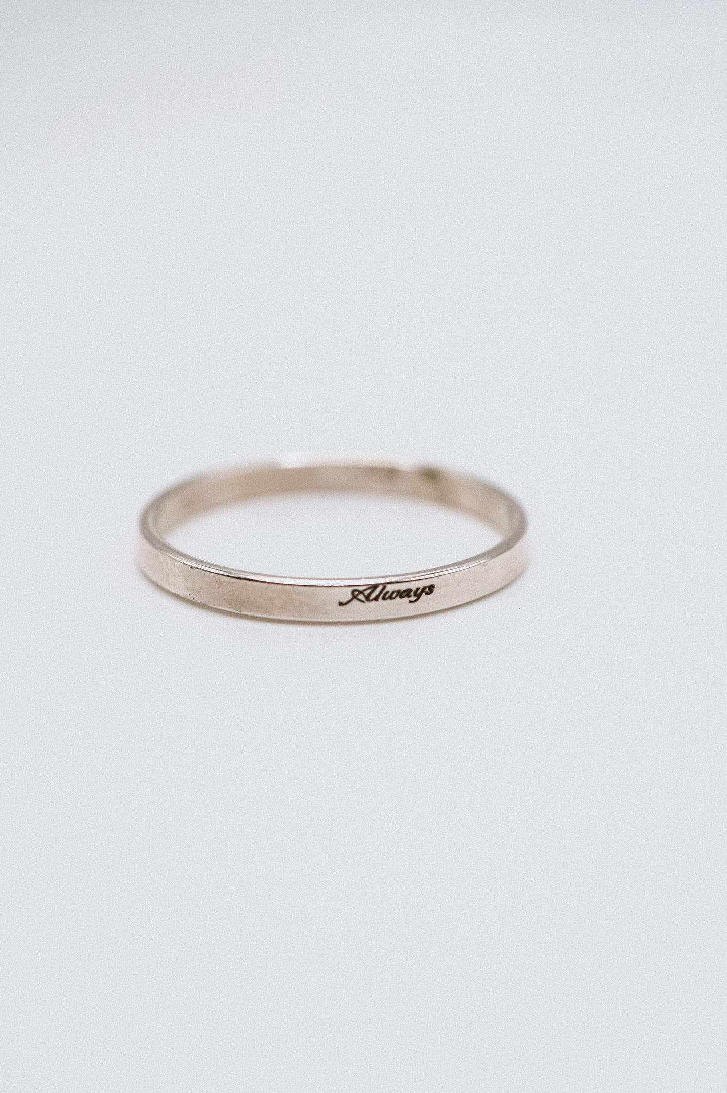 'Always' Engraved Mirror Band, 14K Gold Fill, Rose Gold Fill or Sterling Silver