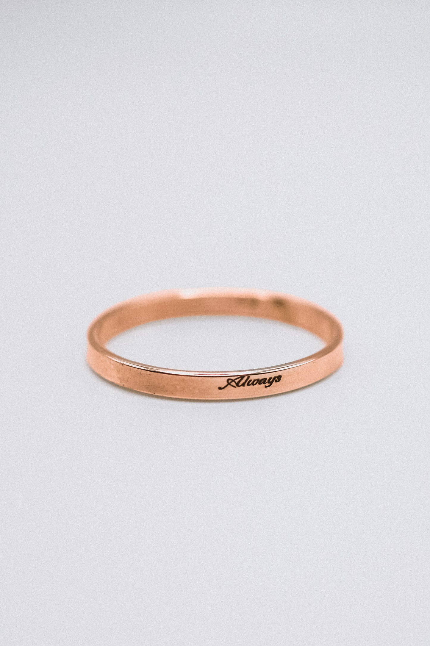 'Always' Engraved Mirror Band, 14K Gold Fill, Rose Gold Fill or Sterling Silver