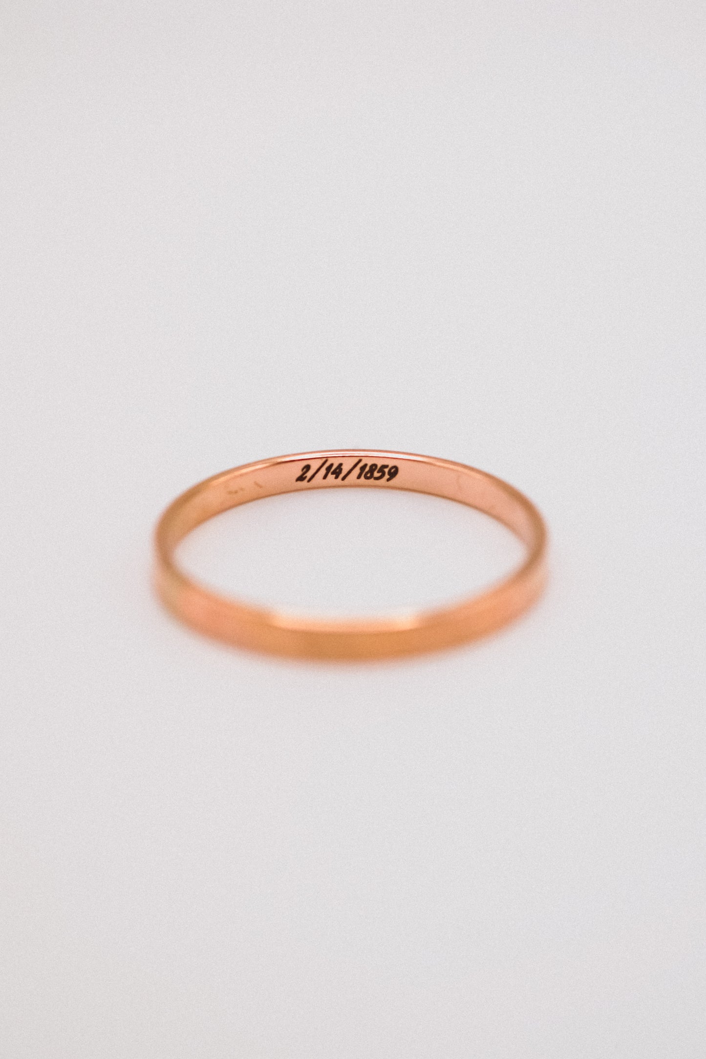 Custom Date Engraved Mirror Band, 14K Gold Fill, Rose Gold Fill or Sterling Silver