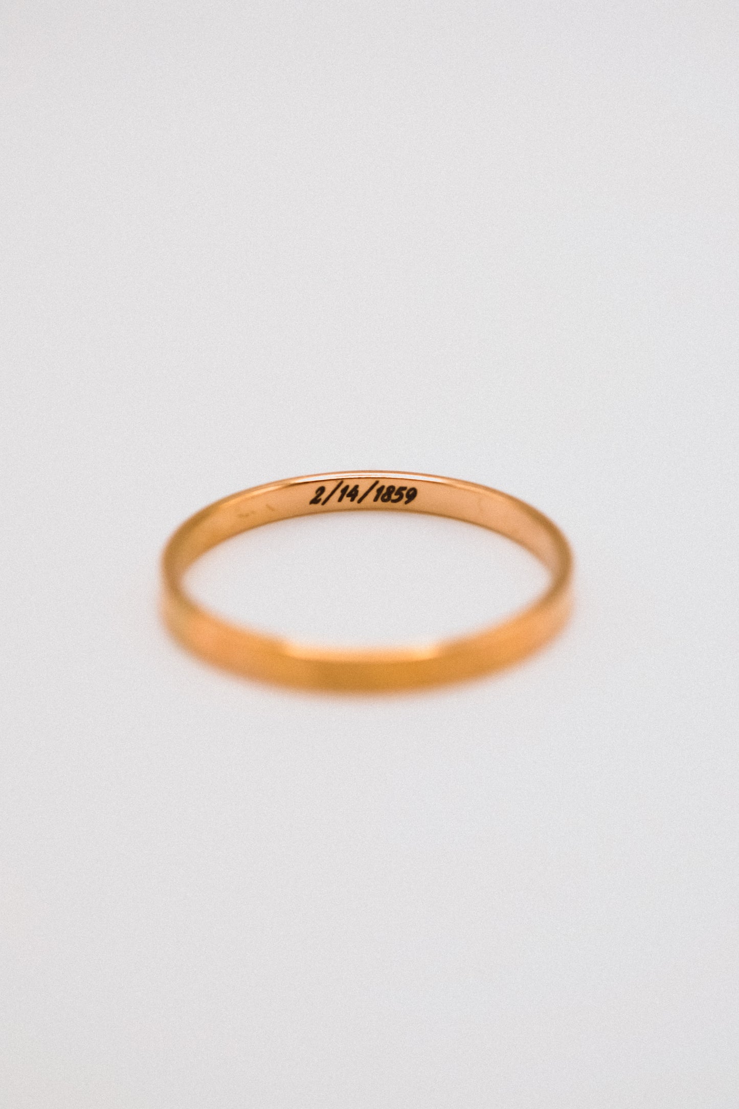 Custom Date Engraved Mirror Band, 14K Gold Fill, Rose Gold Fill or Sterling Silver