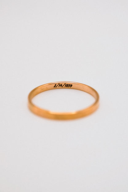 Custom Date Engraved Mirror Band, 14K Gold Fill, Rose Gold Fill or Sterling Silver