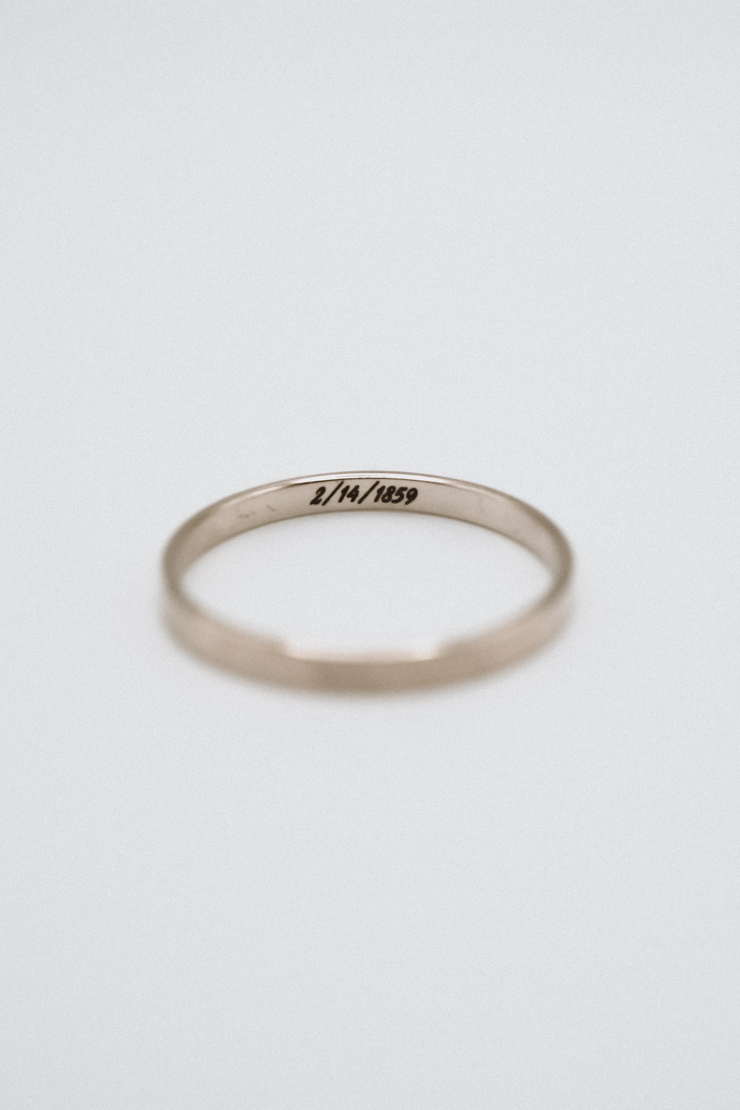 Custom Date Engraved Mirror Band, 14K Gold Fill, Rose Gold Fill or Sterling Silver