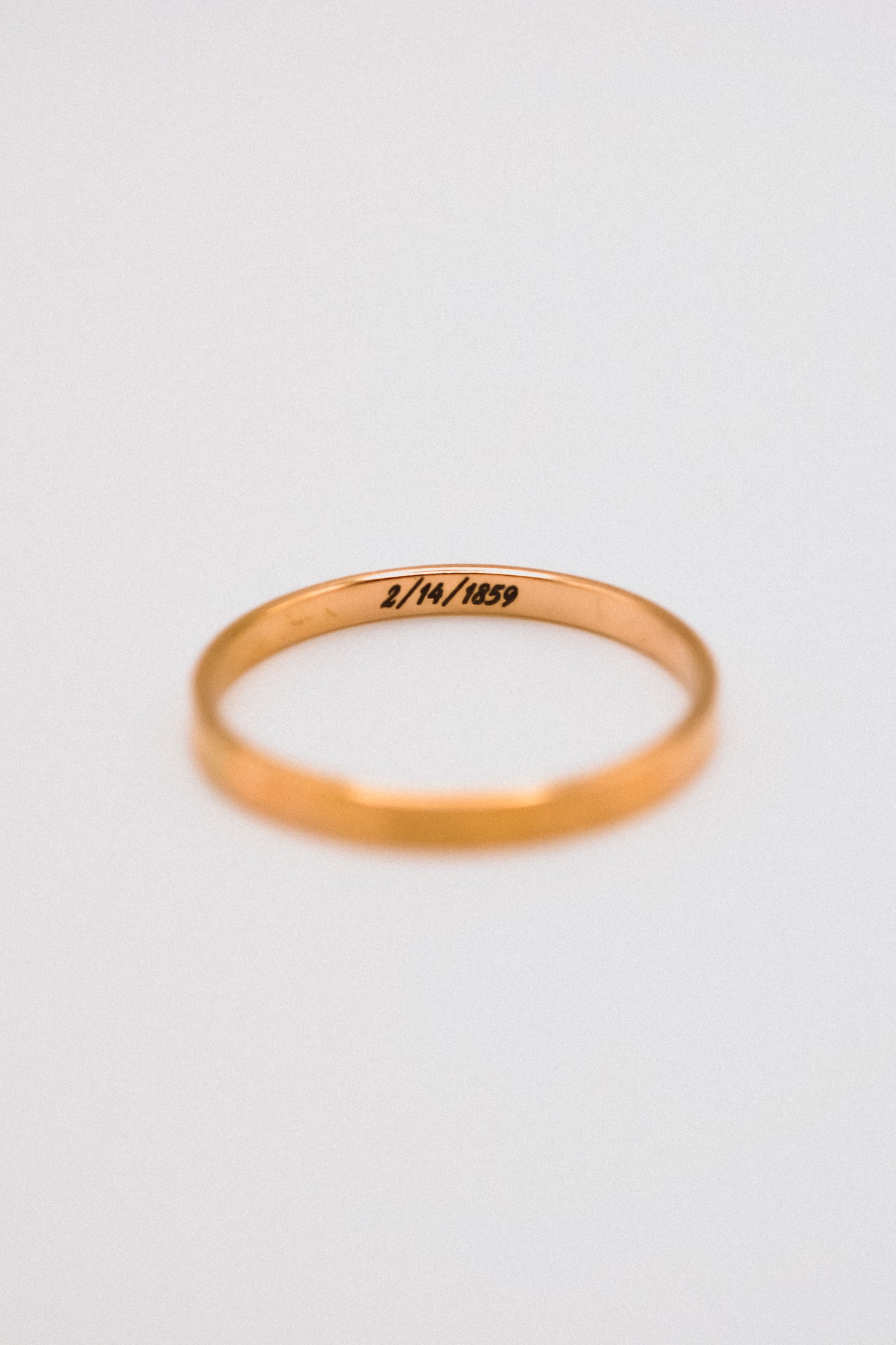 Custom Date Engraved Mirror Band, 14K Gold Fill, Rose Gold Fill or Sterling Silver