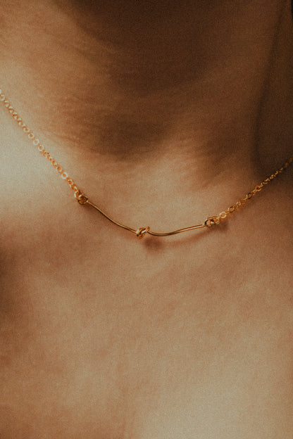 Tied Knot Necklace, Gold Fill, Rose Gold Fill, or Sterling Silver