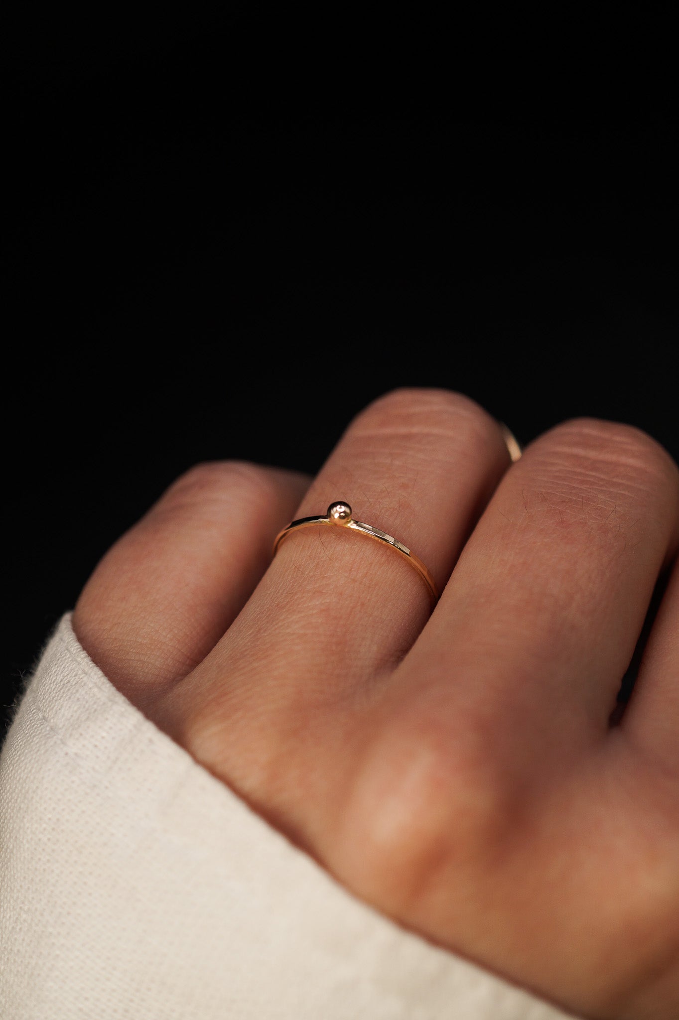 Dot Ring, Solid 14K Gold