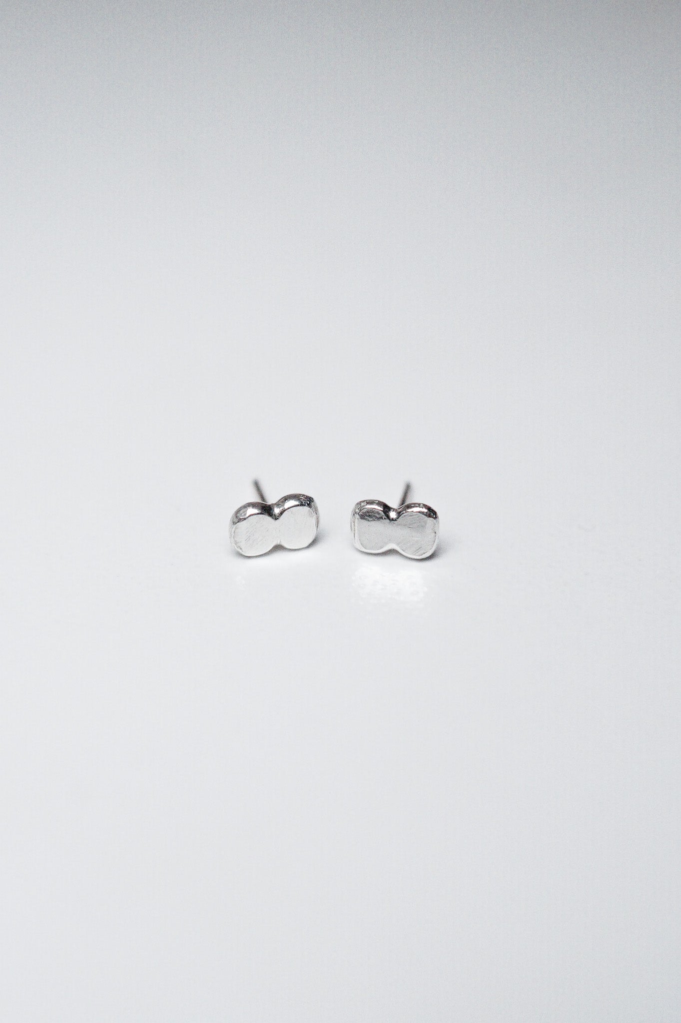 Hammered Bead Flat Back Stud Earring