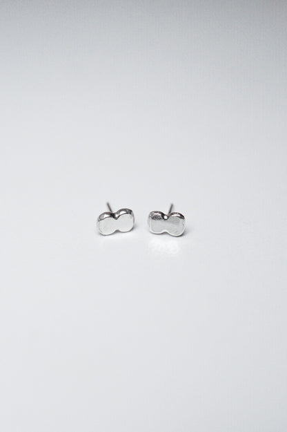 Hammered Bead Flat Back Stud Earring