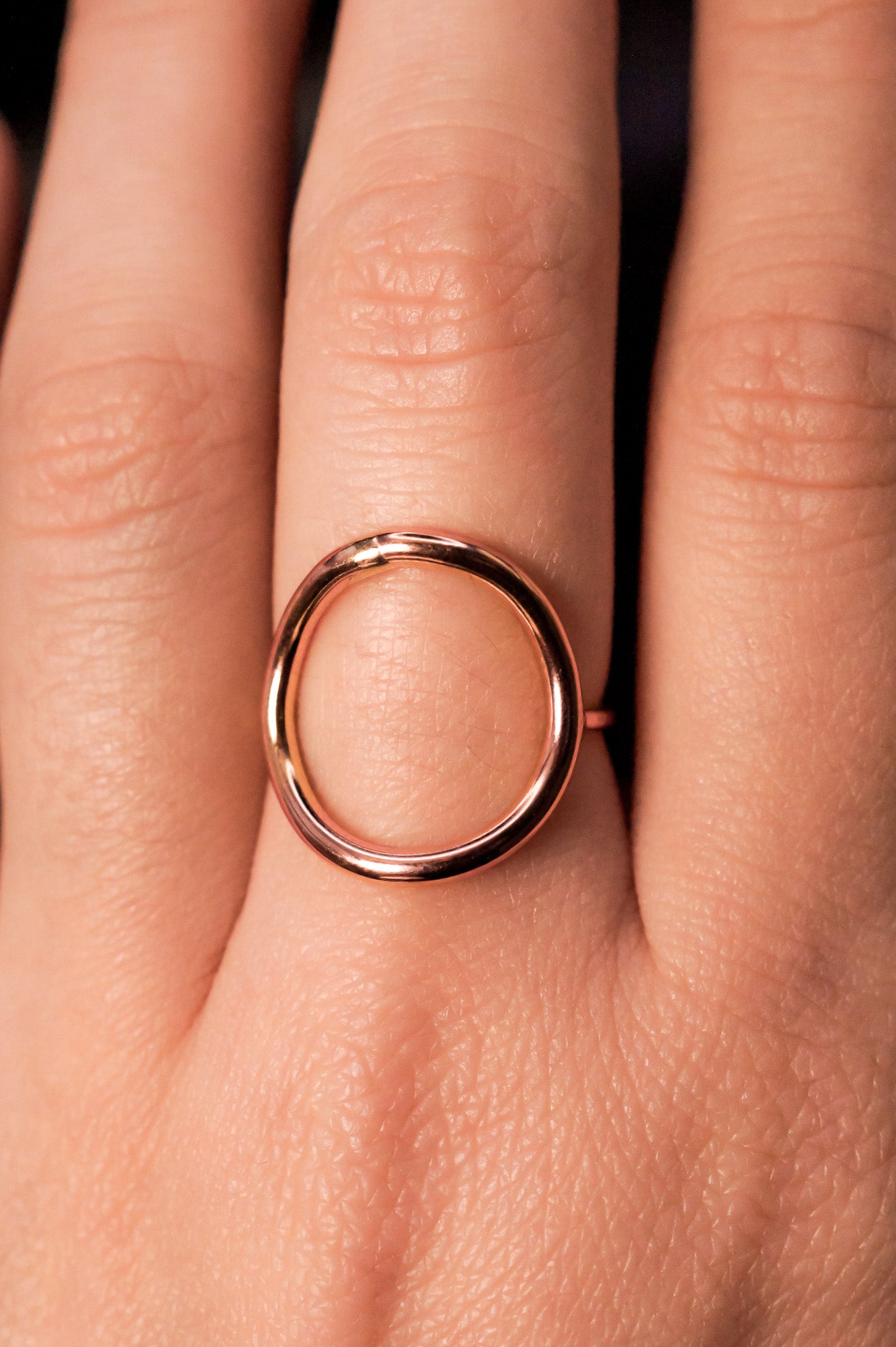 Full Circle Ring, Solid 14K Rose Gold