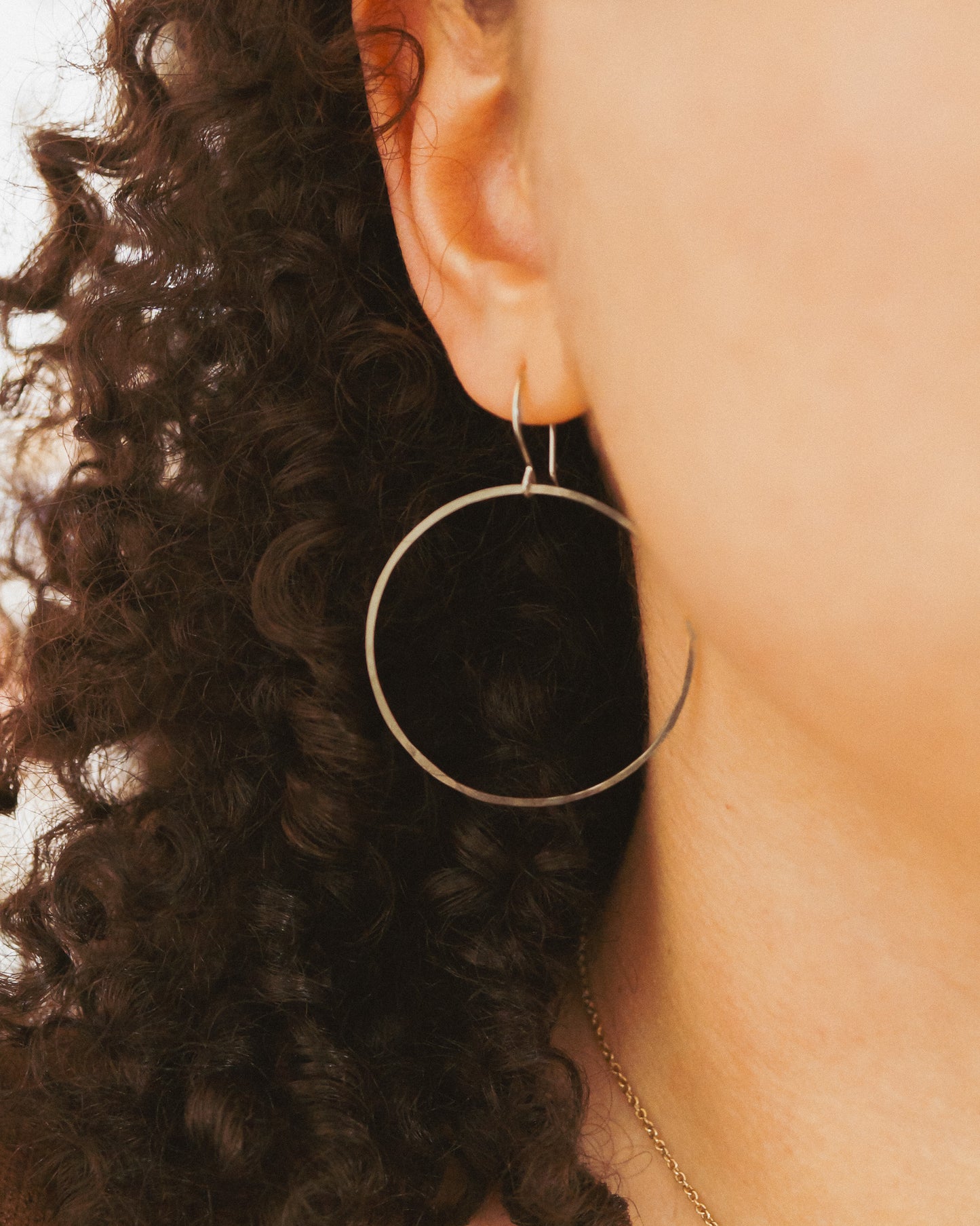 Full Circle Hoop Earrings, Solid 14K Gold, Rose or White Gold