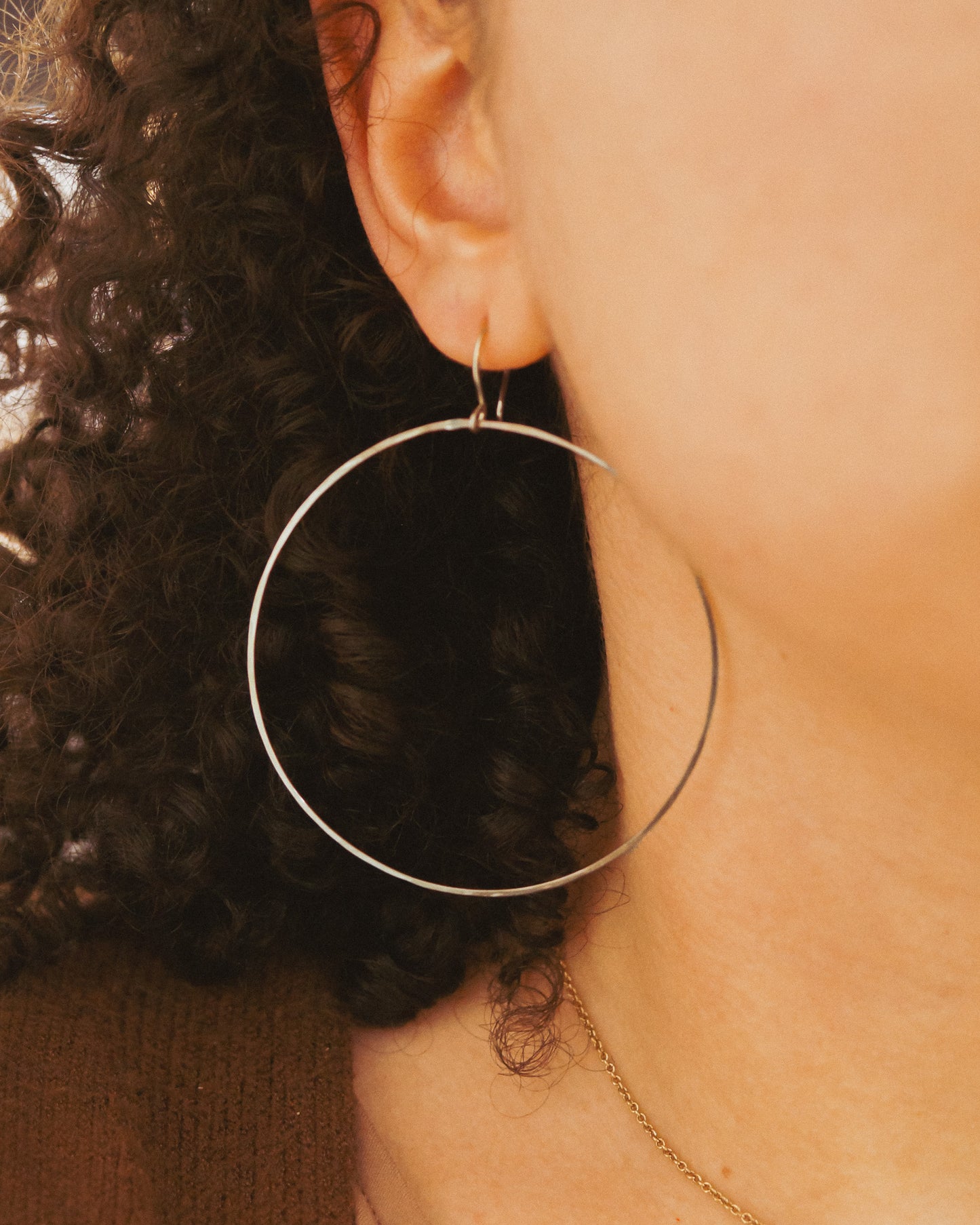 Full Circle Hoop Earrings, Solid 14K Gold, Rose or White Gold
