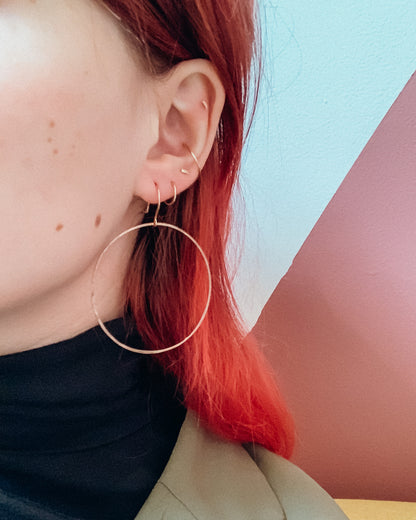 Full Circle Hoop Earrings, Gold Fill, Rose Gold Fill, or Sterling Silver