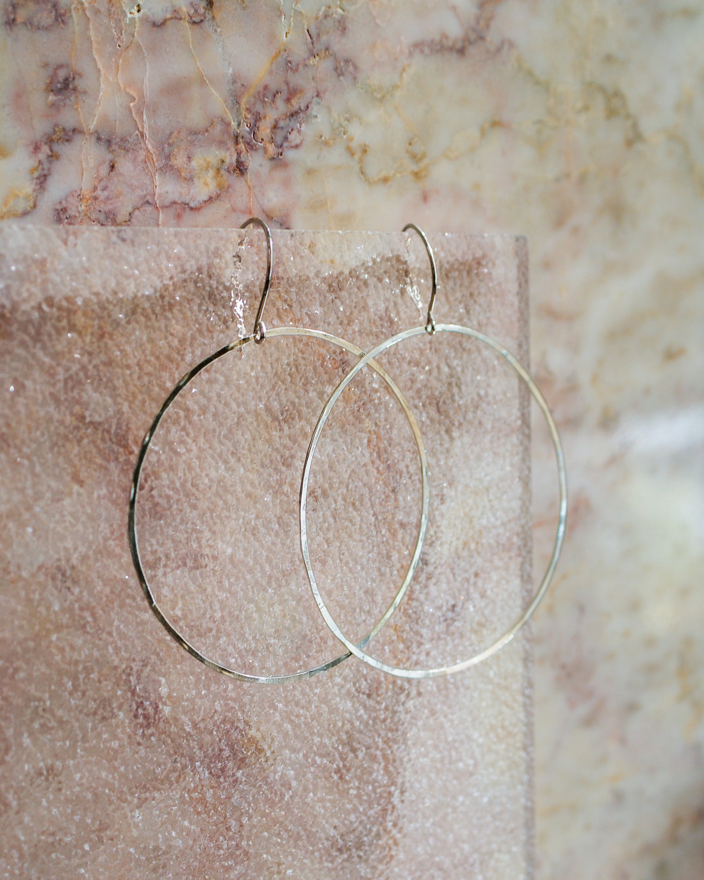 Full Circle Hoop Earrings, Solid 14K Gold, Rose or White Gold